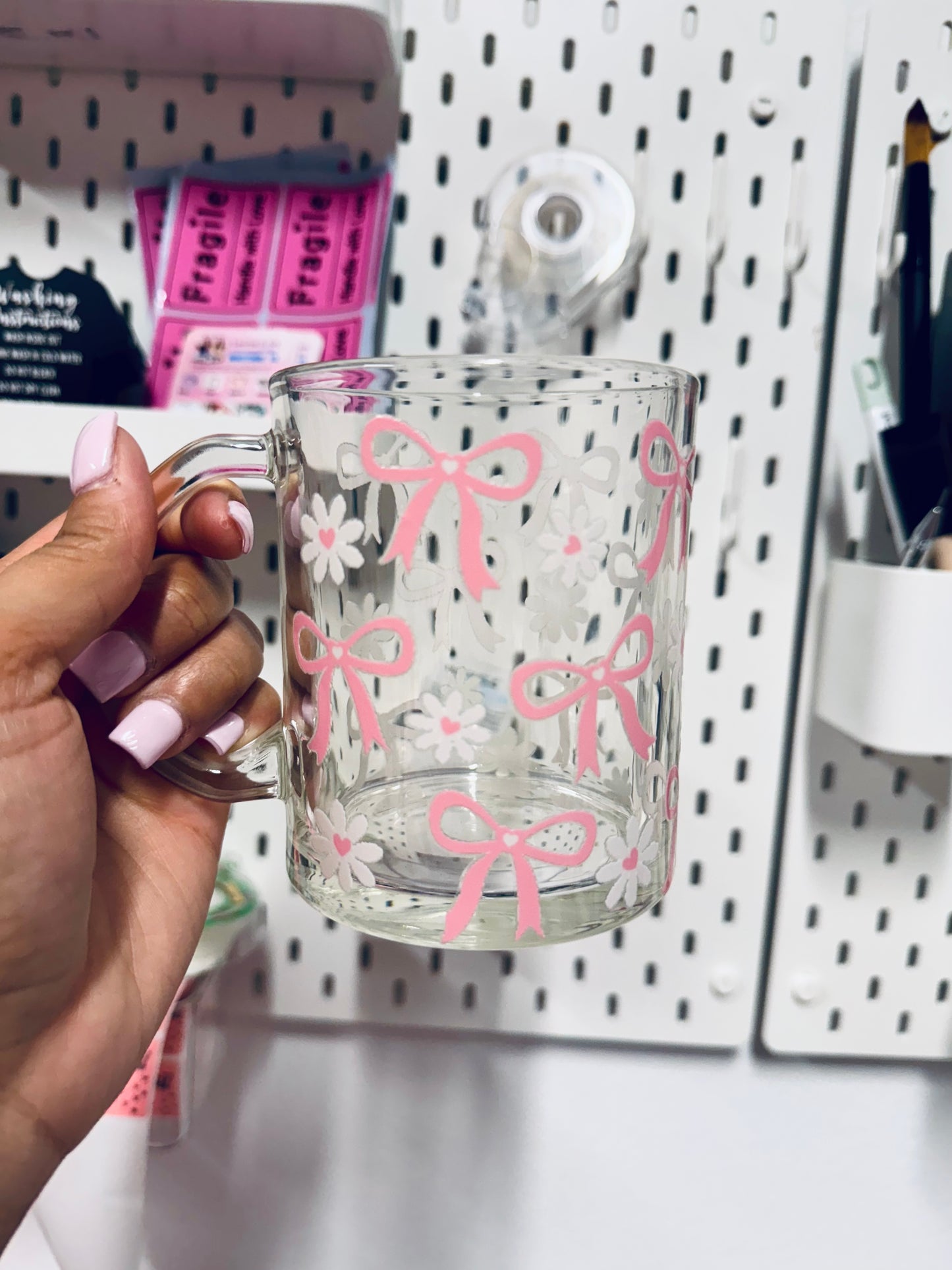 Coquette Bow Glass Mug
