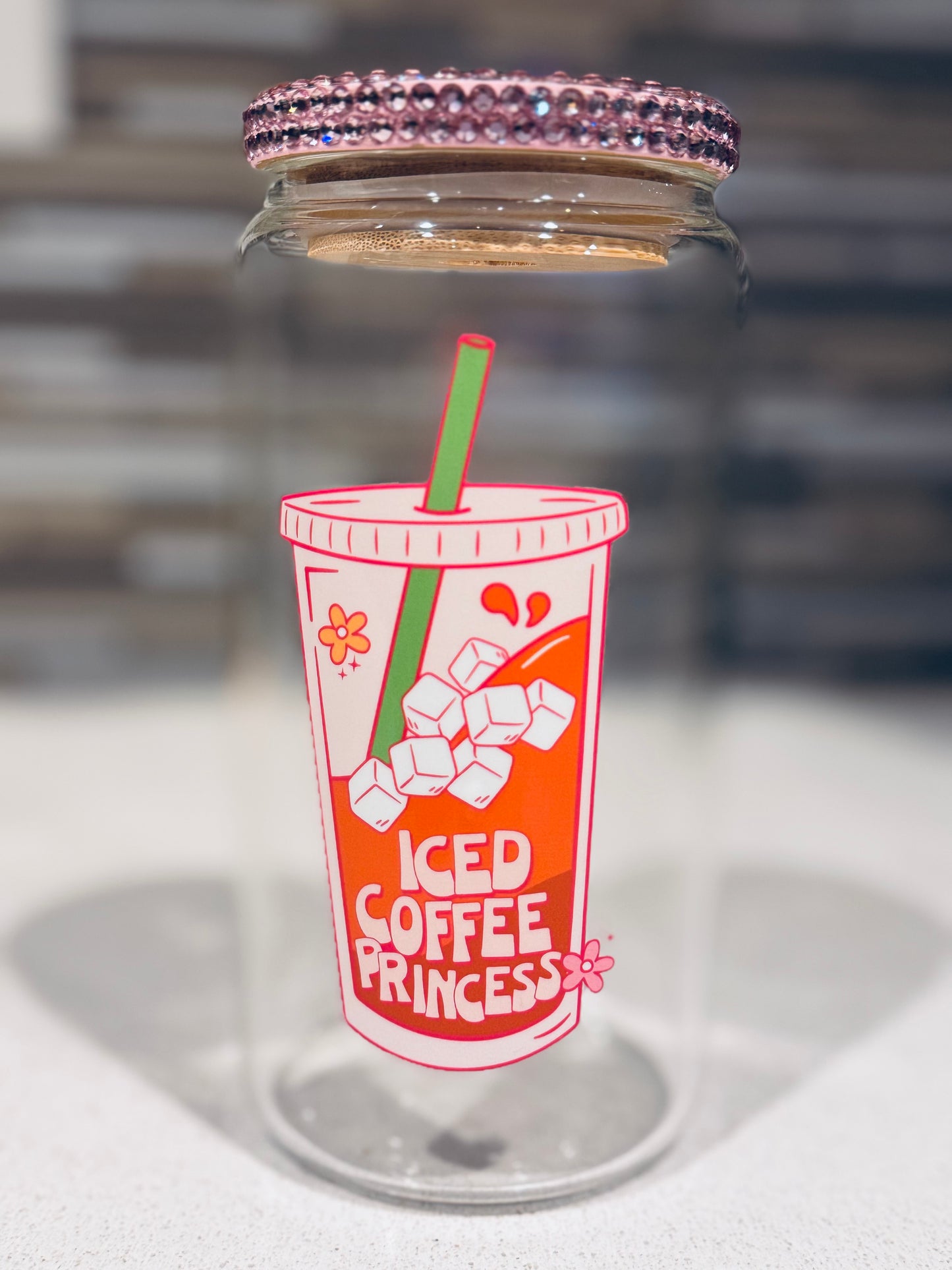 Iced Coffee Princess Glass Cup