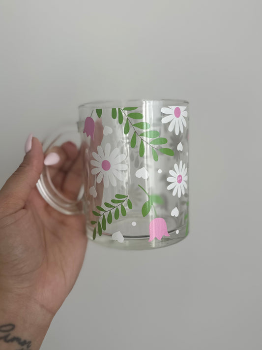 Spring Daisy Glass Mug